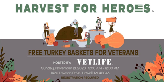 HARVEST FOR HEROES: THANKSGIVING TURKEY BASKET GIVE AWAY FOR VETERANS AND THEIR FAMILIES