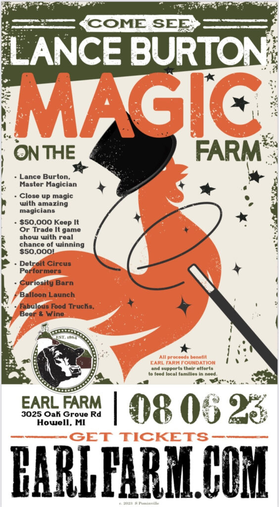 Sunday, August 6th at The Earl Farm Two magical events raising funds to support our local food pantries and feed those who are in need.